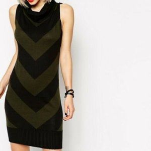 L.A.M.B Striped High Cowl Sleeveless Tunic sz SM